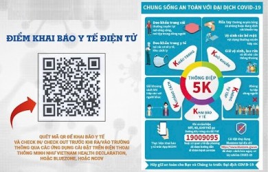 Côn Đảo tiếp tục tăng cường triển khai, hướng dẫn việc kiểm soát người ra vào bằng mã QR code trong phòng, chống dịch Covid-19