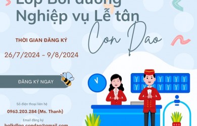 Thông báo thời gian tổ chức Lớp Bồi dưỡng nghiệp vụ Lễ tân tại Côn Đảo