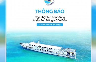Thông báo tạm ngưng hoạt động tuyến Sóc Trăng đi Côn Đảo và ngược lại